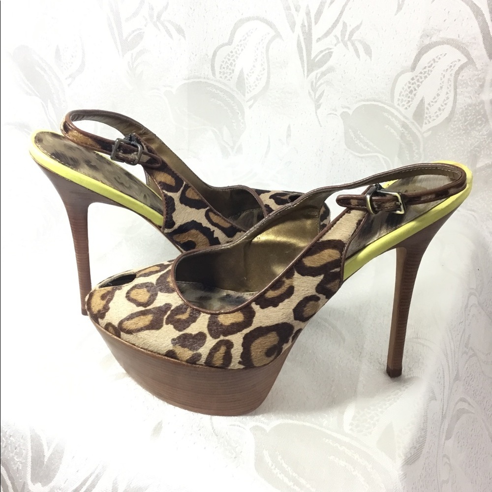 Sam Edelman S. Novato Cheetah Platform Slingback Heels - Picture 7 of 16